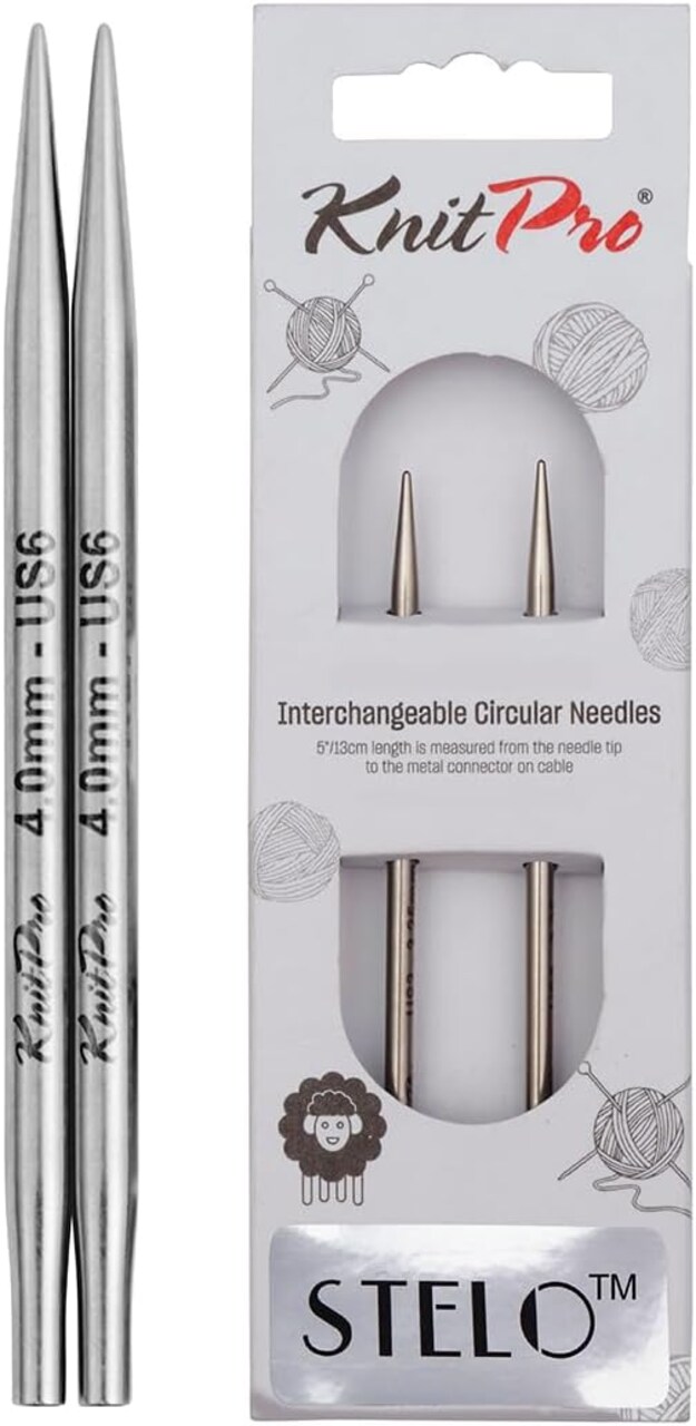 KnitPro Stelo Interchangeable Circular Knitting Needles 4" (10cm) Size 2.5 - 15